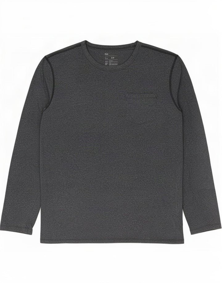 Gap Hombre Top Manga Larga Algodón Moteado Gris Pequeño