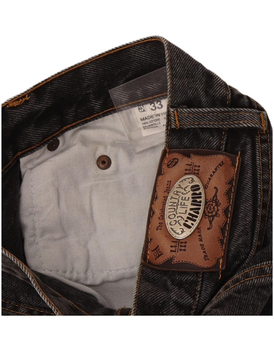 Vaqueros Charro Hombre Rectos W33 L29 Algodón Gris