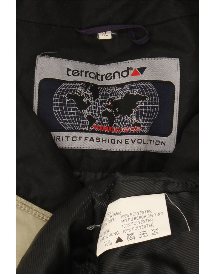 VINTAGE Chaqueta cortavientos con capucha para hombre Reino Unido 42 XL Poliéster beige