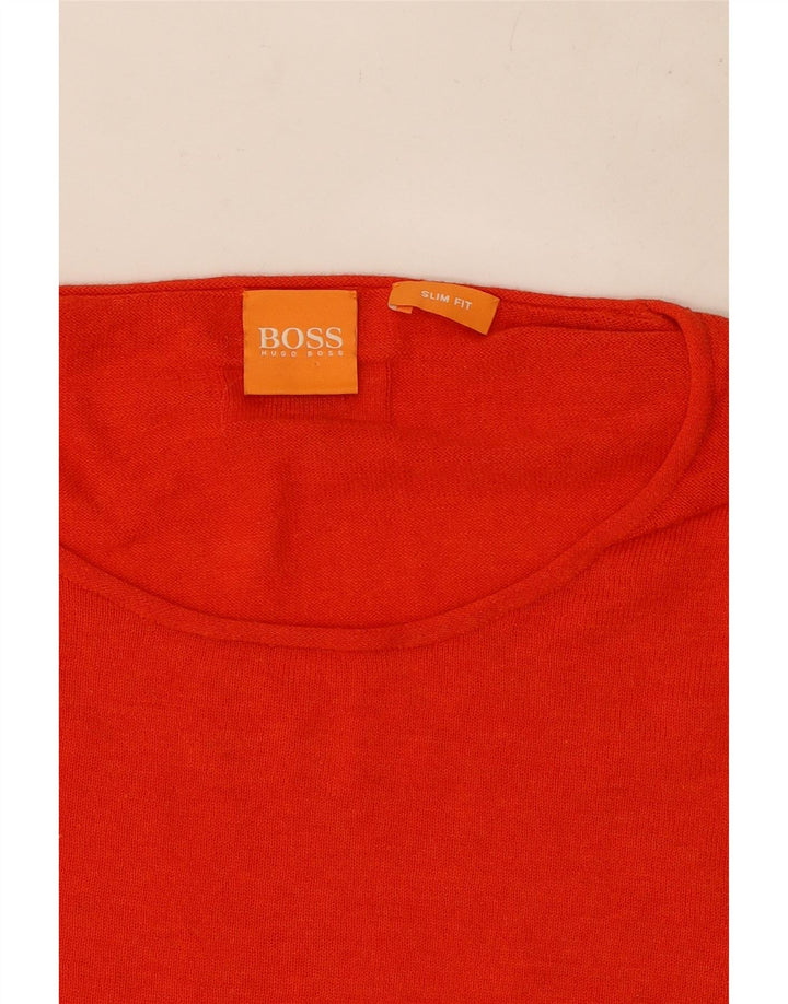 Hugo Boss - Jersey de cuello redondo para hombre, talla 2XL, color rojo