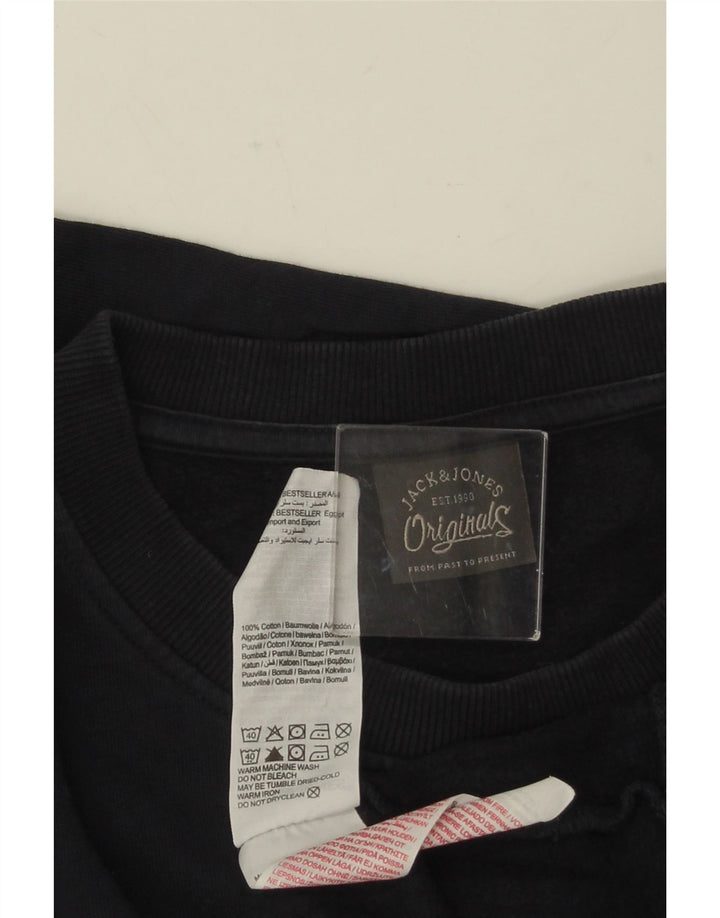 JACK & JONES Hombre Graphic Sudadera Jumper Large Azul Marino Algodón