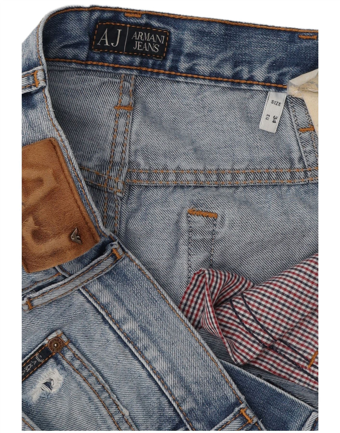 ARMANI Vaqueros rectos para hombre W34 L30 Azul