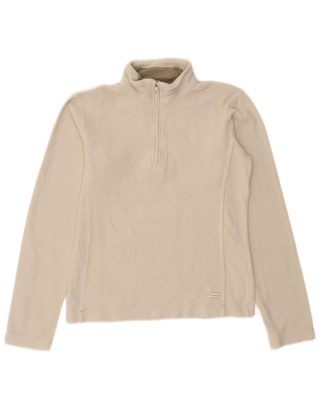 Champion Jersey de forro polar con cuello y cremallera para mujer UK 10 Small Beige Poliéster