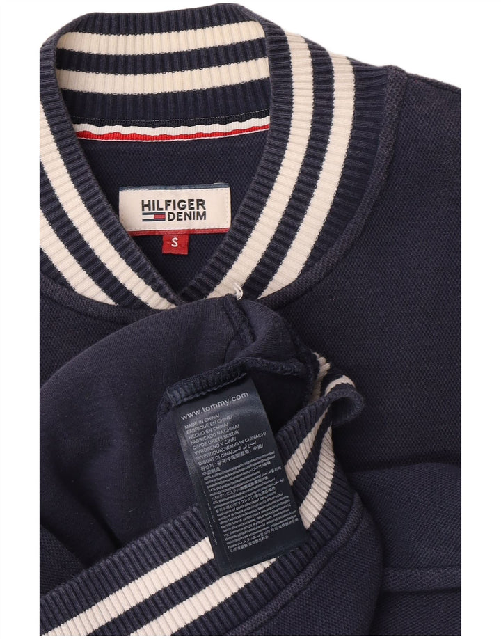 Tommy Hilfiger Chaqueta universitaria extragrande para mujer UK 10 Small Azul marino
