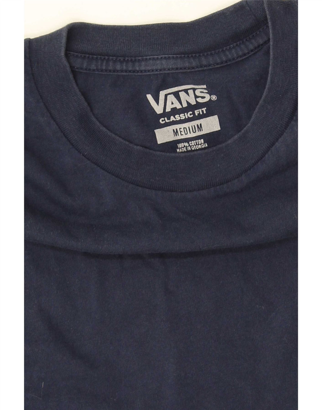 Vans Hombre Classic Fit Camiseta Top Medium Azul Marino Algodón