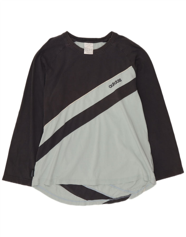 ADIDAS Camiseta de manga larga para hombre de algodón color block azul grande