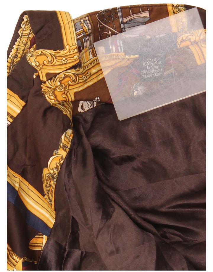 J. Crew Vestido halter con patrón abstracto para mujer US 6 Seda marrón medio