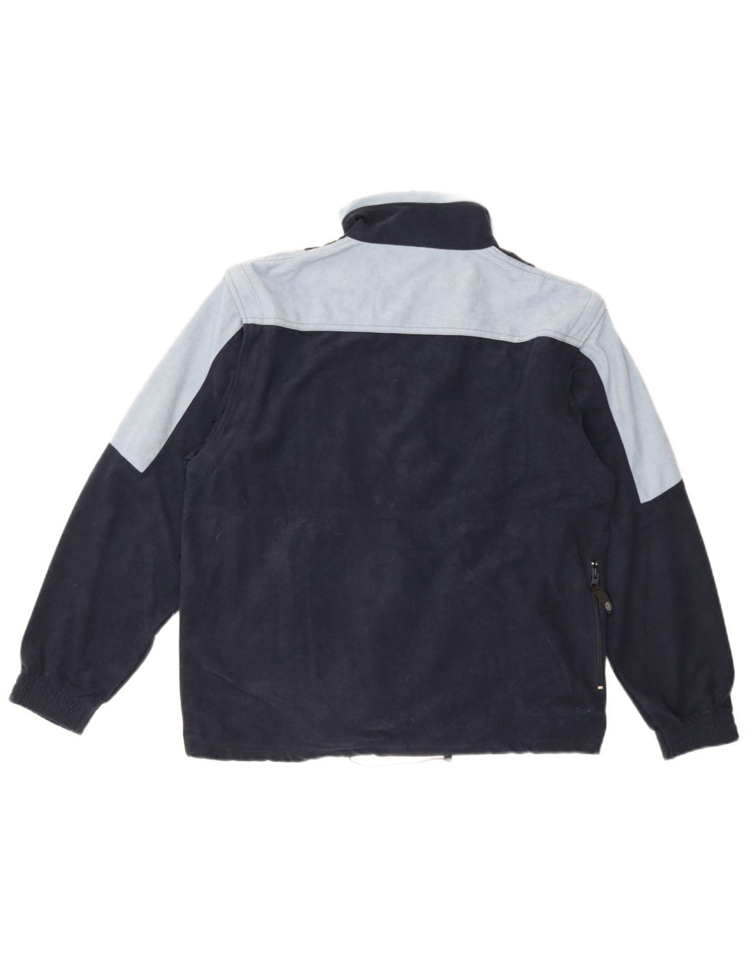 Great Escapes Chaqueta de chándal de terciopelo para hombre con bloques de color azul marino mediano