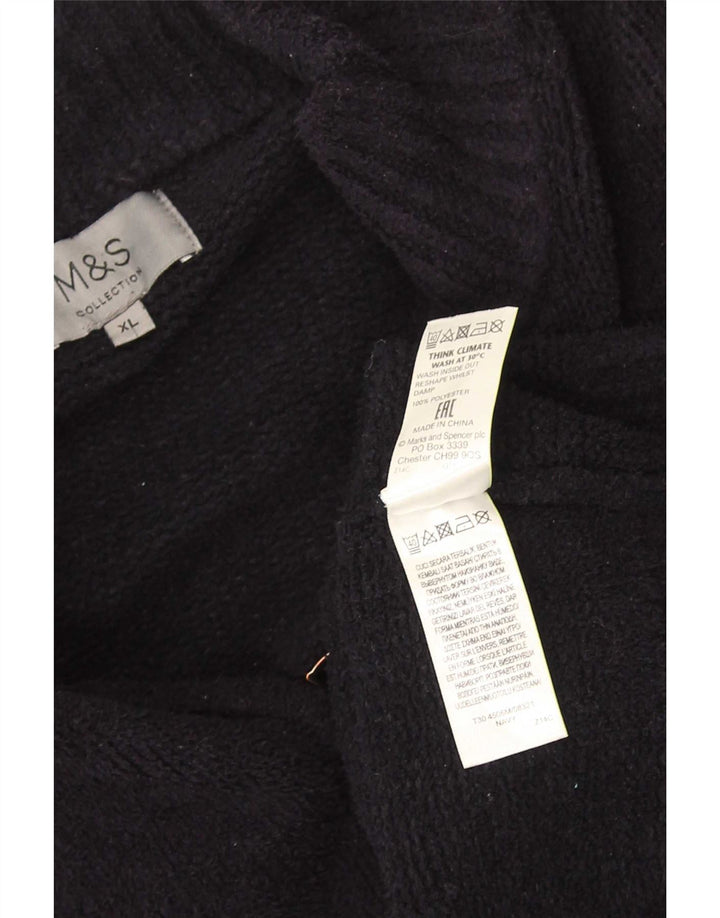 Marks & Spencer Suéter tipo cárdigan para hombre XL Poliéster azul marino