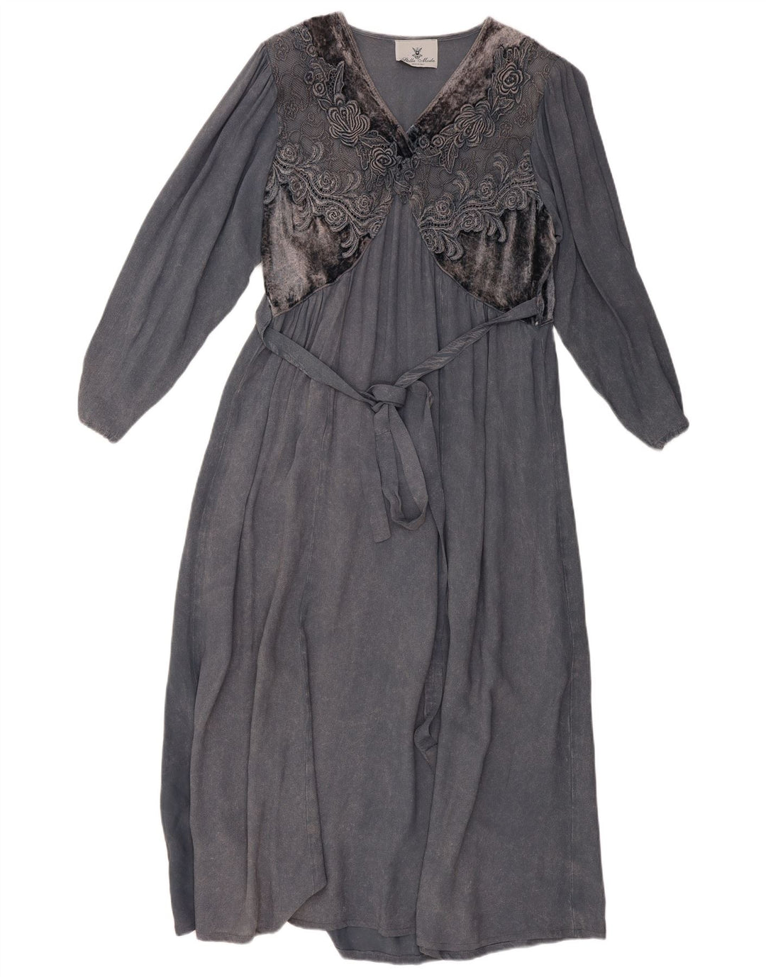 STELLA MODA Vestido largo de manga larga para mujer UK 40 Gris medio