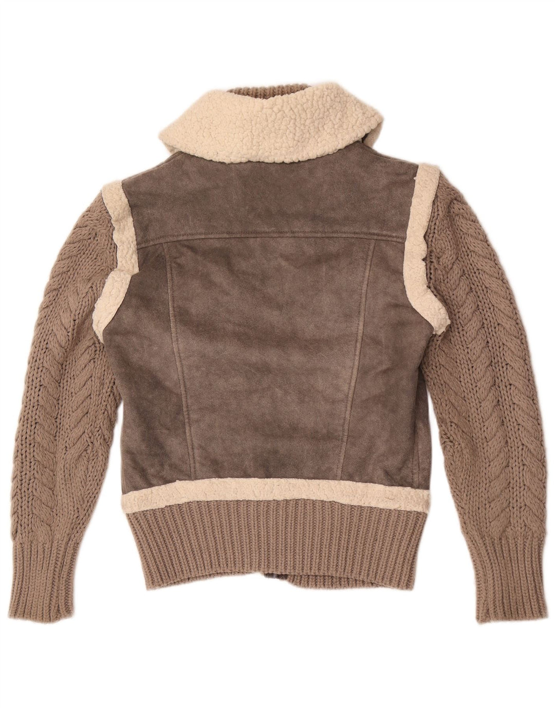 Gaudí Chaqueta Bomber Sherpa De Punto Para Mujer IT 46 Poliéster Gris Grande