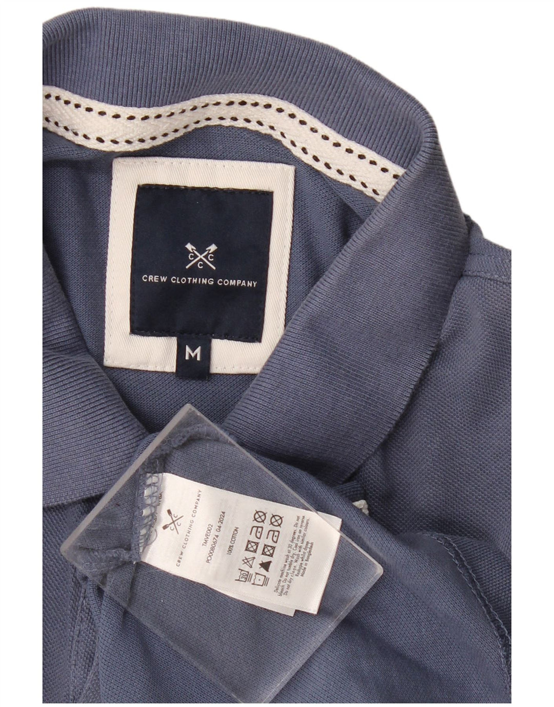 Crew Clothing Polo para hombre Algodón azul marino mediano