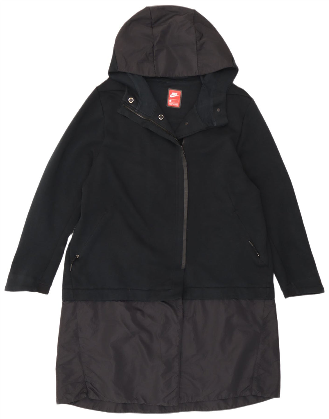 Nike Chubasquero con capucha para mujer UK 44 Grande Algodón negro