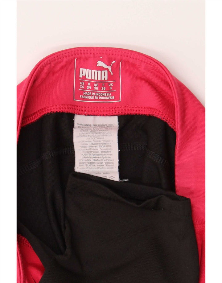 Puma Leggings cortos para mujer UK 8 Small Negro Colorblock Poliéster