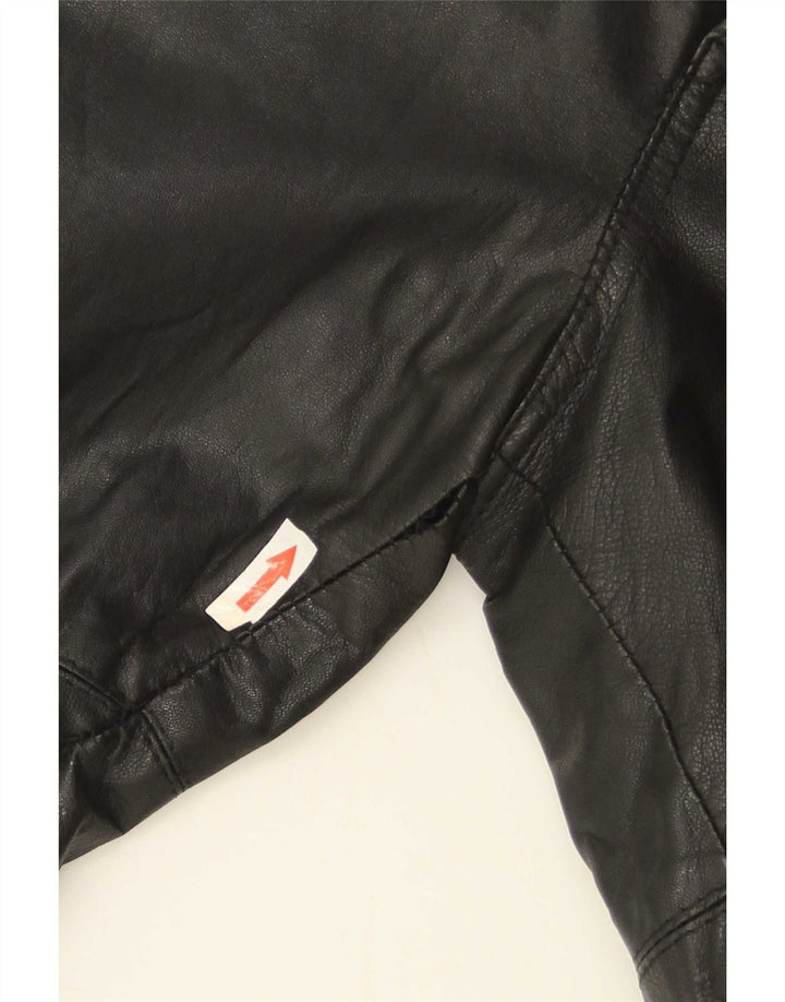 Pantalones de cuero ajustados para mujer Golden Leaf W26 L28 Negro