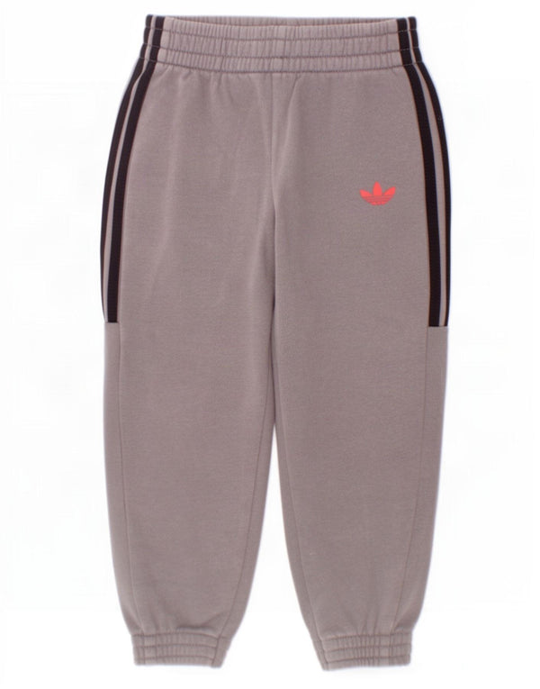 Adidas - Pantalón de chándal gráfico para niño, 3-4 años, algodón gris