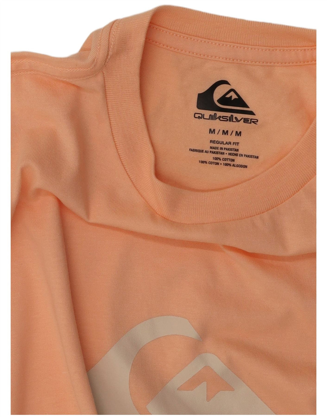 QUIKSILVER Camiseta gráfica de ajuste regular para hombre Top de algodón rosa medio