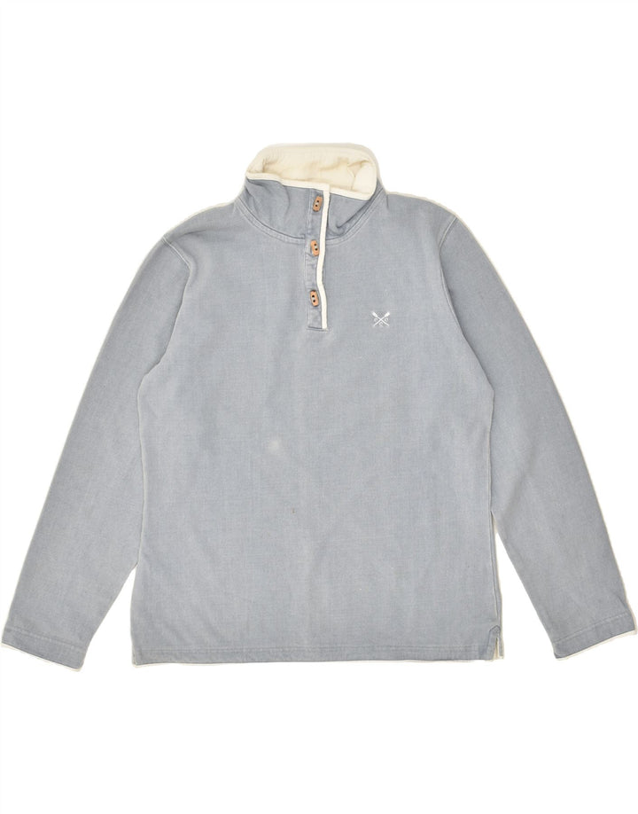 CREW CLOTHING Womens Button Neck Sweatshirt Jumper UK 10 Small  Blue | Vintage Crew Clothing | Thrift | Second-Hand Crew Clothing | Used Clothing | Messina Hembry 