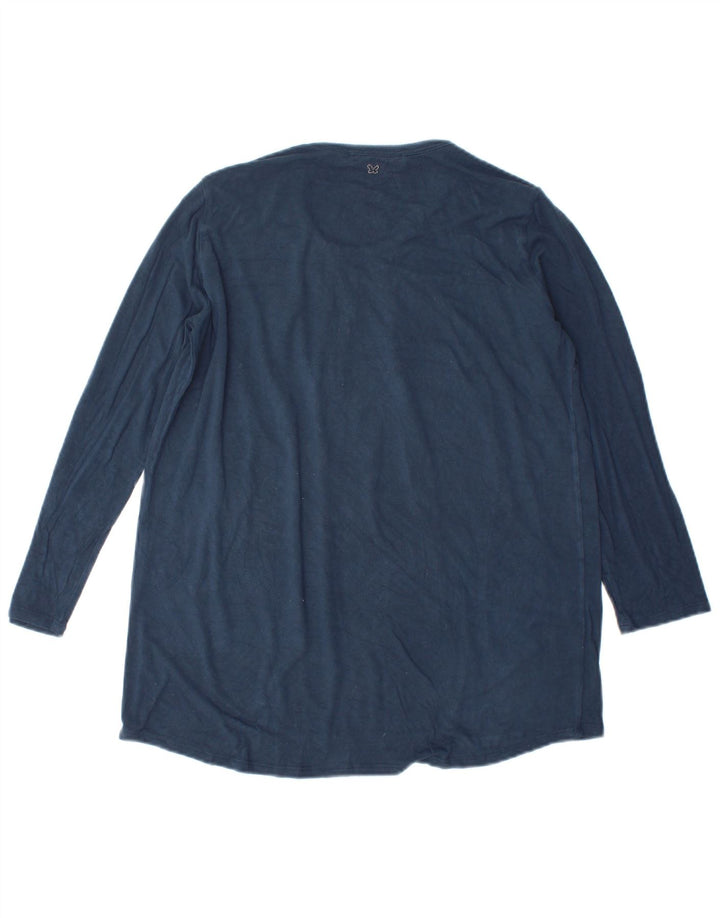 Max Mara Mujer Weekend Top Manga Larga UK 44 Medio Azul Marino Viscosa