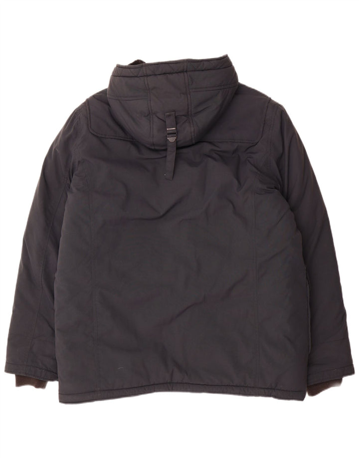 Schott Chaqueta de lona con capucha para hombre UK 40 Large Azul marino
