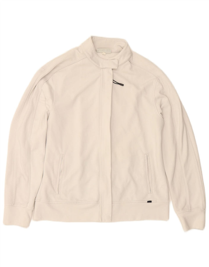 ASICS Chaqueta de chándal para mujer, talla 40, talla grande, poliamida blanca