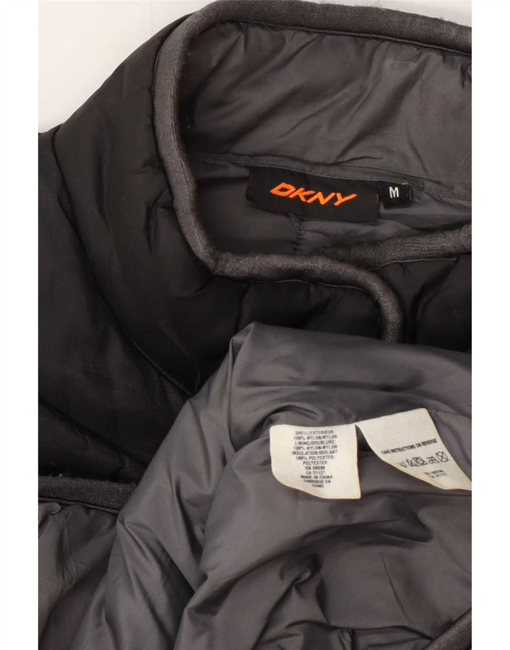 Chaleco acolchado con gráfico para mujer Dkny UK 44 Medium Black Nylon