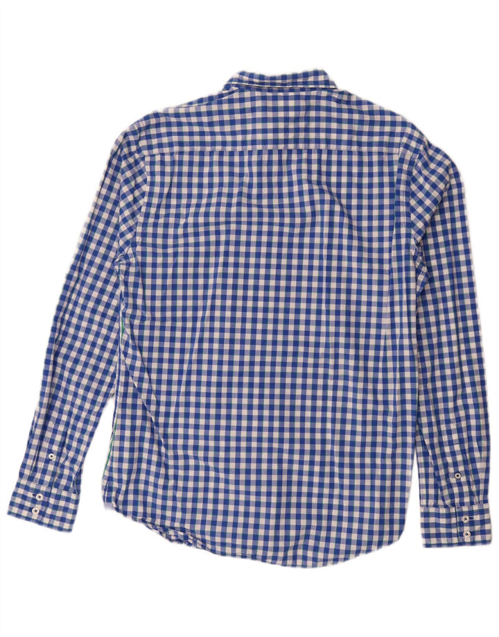 BODEN Hombre Camisa Slim Fit De Algodón A Cuadros Azul Medio