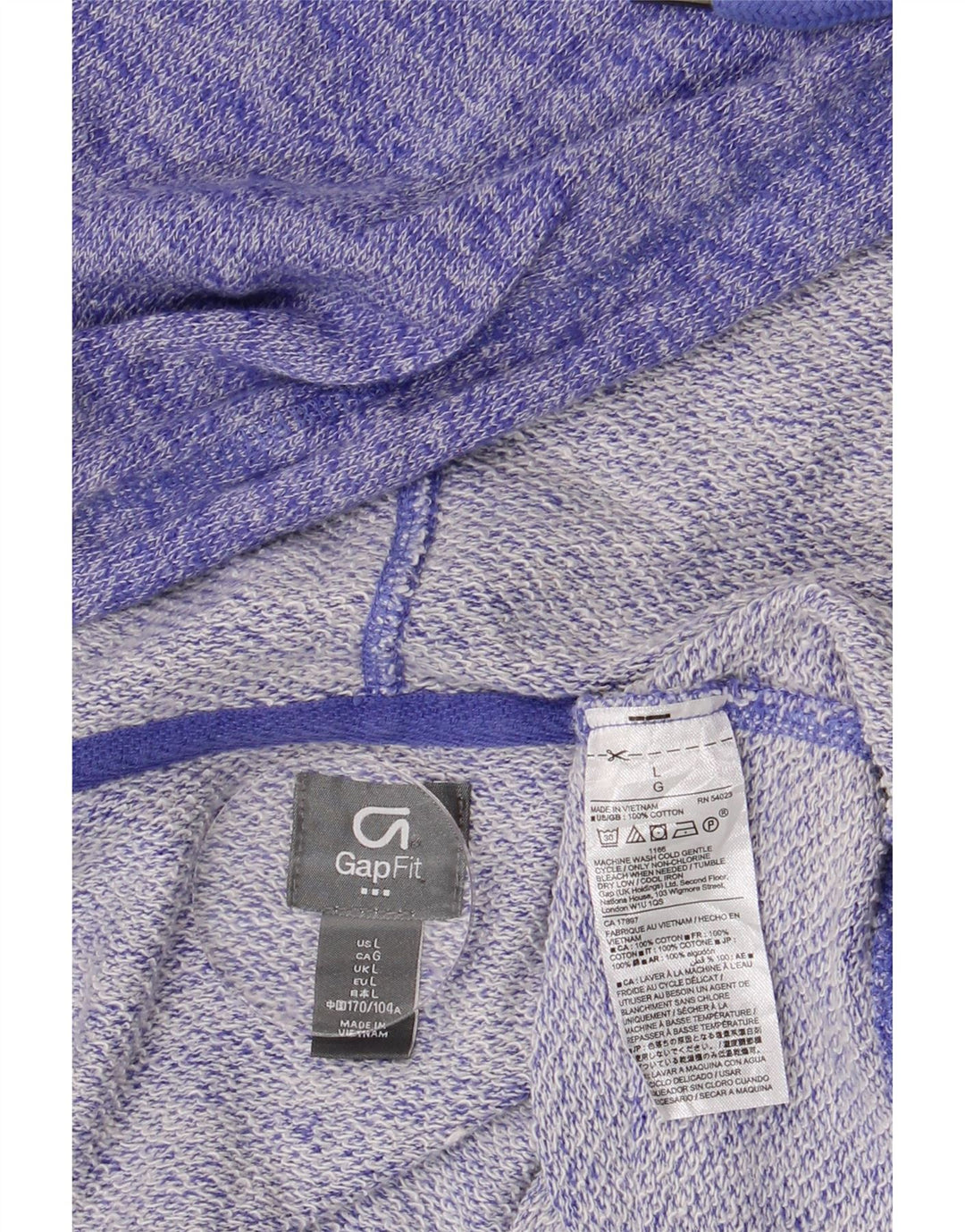 GAP Suéter con capucha y cremallera para mujer UK 46 Grande Algodón moteado morado