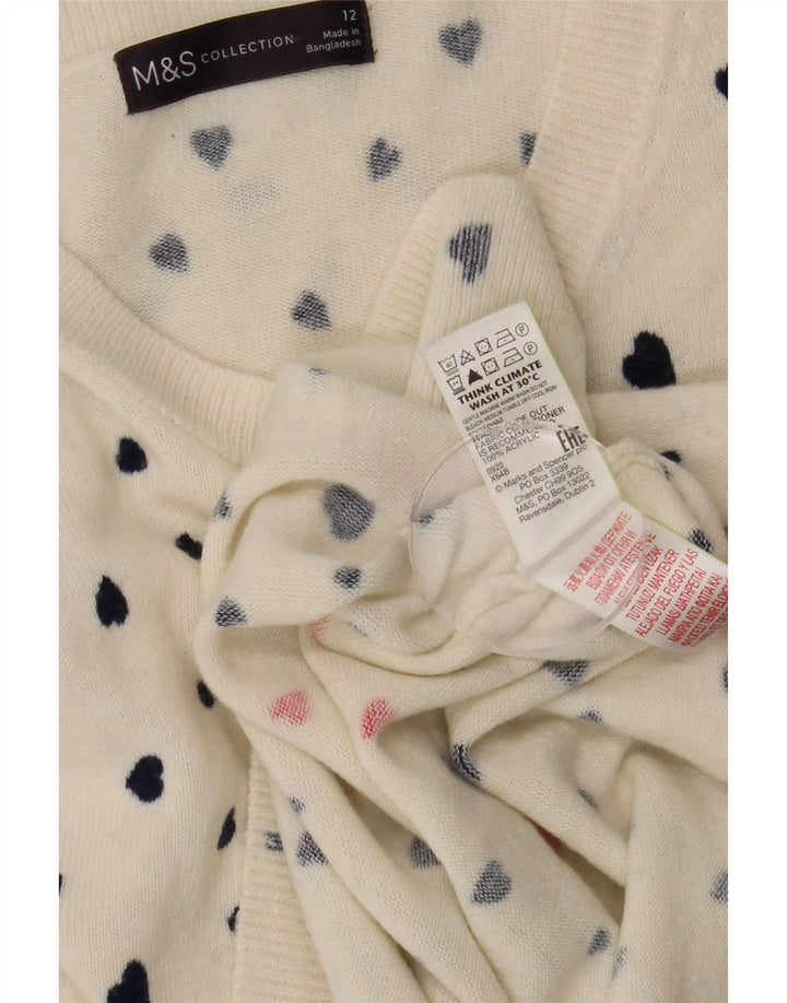 Marks & Spencer Jersey con cuello barco para mujer, talla 40, talla mediana, color blanco