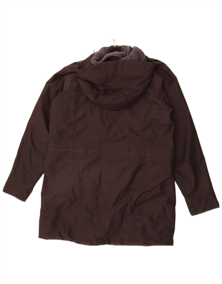 Jack Wolfskin Abrigo cortavientos con capucha para mujer UK 46 Grande Poliéster negro
