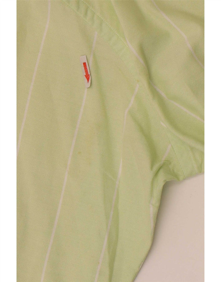 Camisa Brooksfield para hombre talla 40 algodón a rayas verde medio