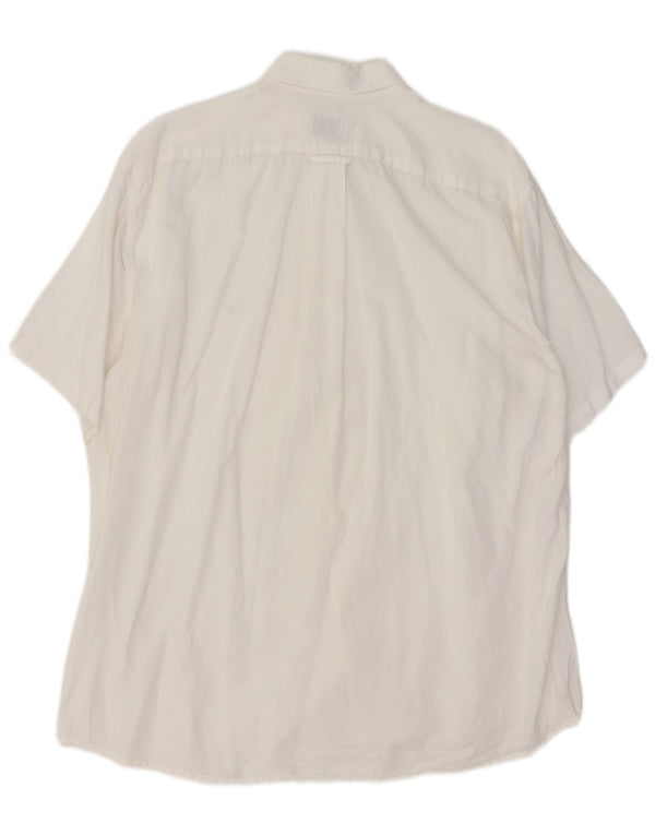 Camisa Lacoste Hombre Manga Corta Talla 42 Grande Blanco