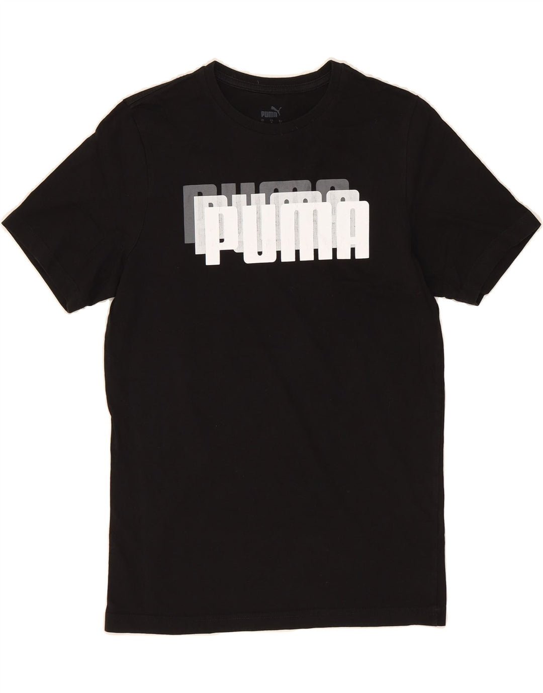 PUMA Mens Graphic T-Shirt Top Small Black Cotton Vintage Puma and Second-Hand Puma from Messina Hembry 