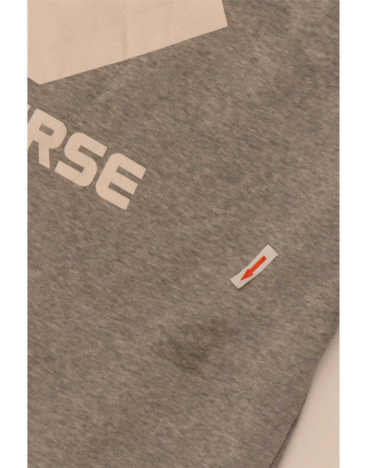 Converse Mujer Graphic Sudadera Jumper UK 14 Algodón Gris Medio