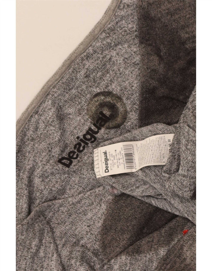 Desigual Top gráfico para mujer manga 3/4 UK 44 Gris medio Geométrico