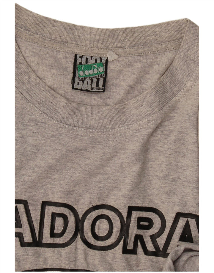 Diadora Hombre Camiseta Gráfica Top Grande Gris