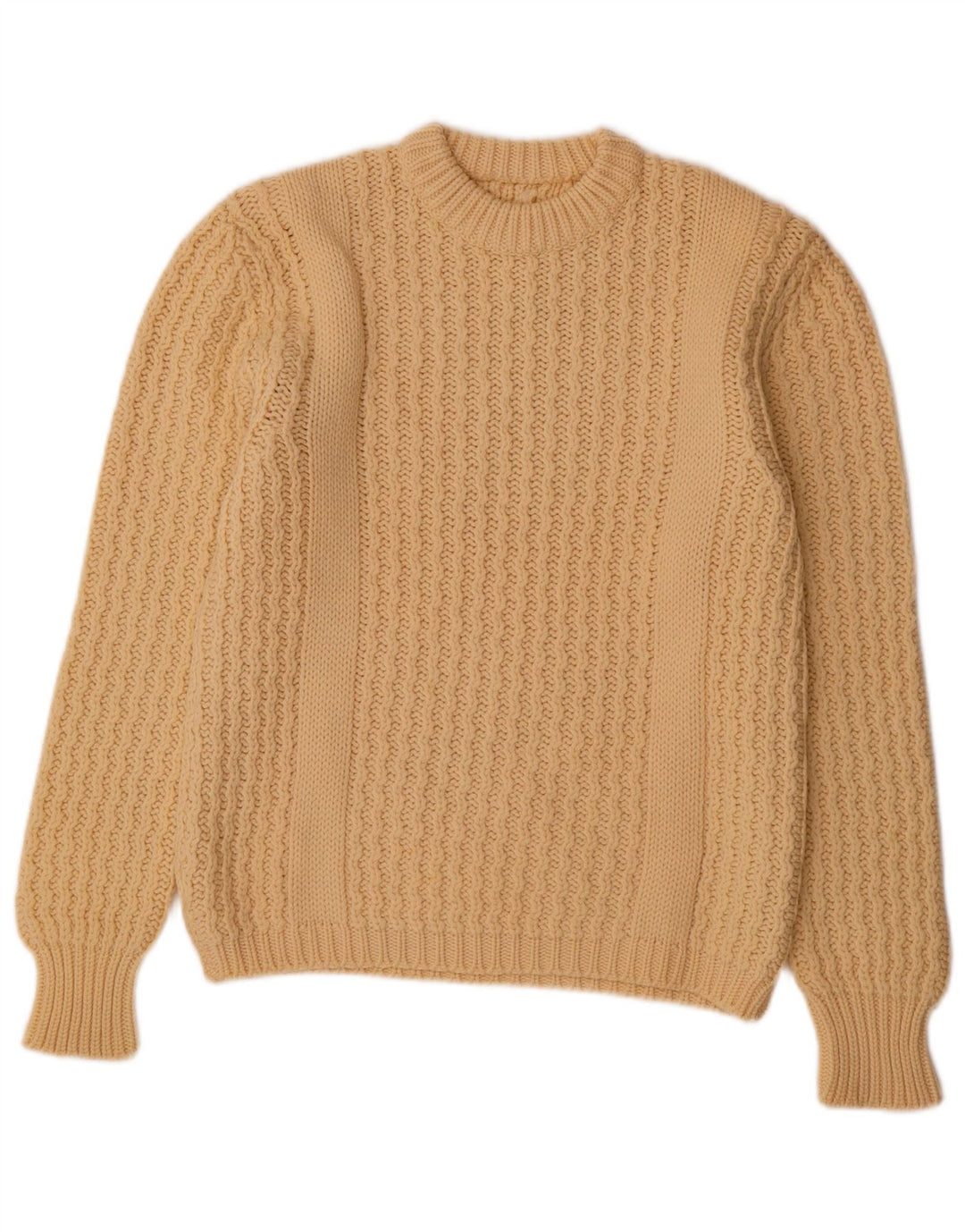 VINTAGE suéter de cuello redondo para mujer Reino Unido 14 Beige medio