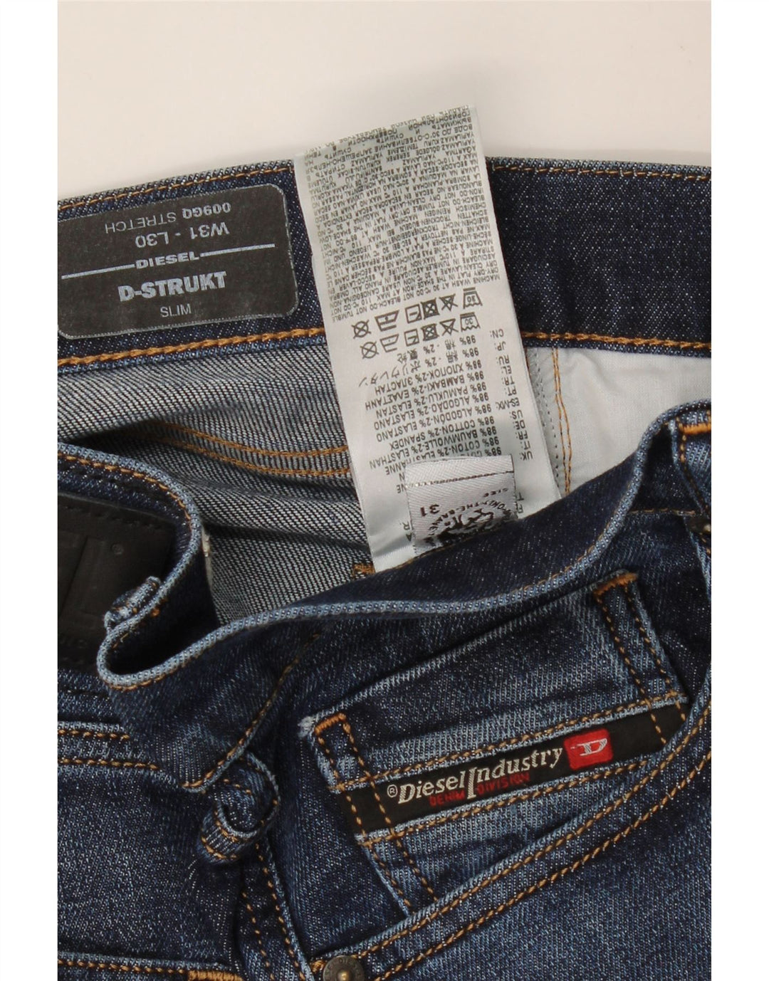 DIESEL Vaqueros D-Strukt Slim W31 L30 Azul Marino Algodón Hombre