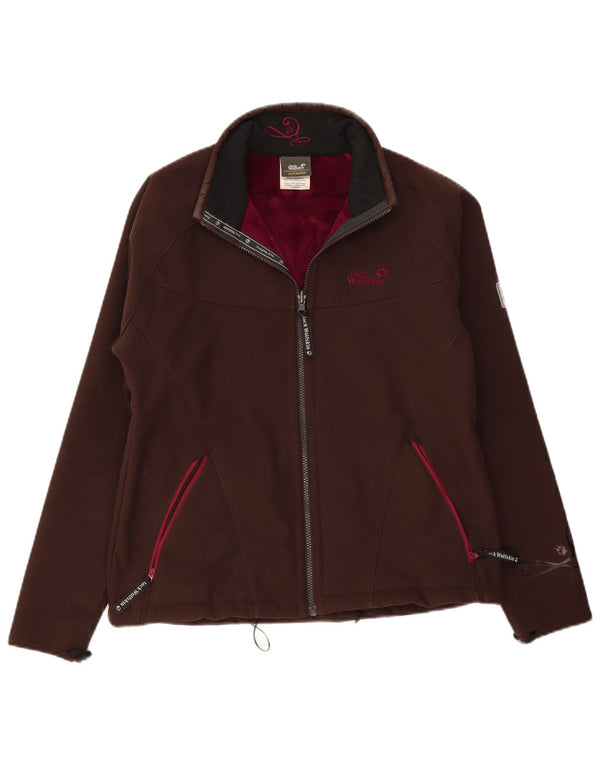 Jack Wolfskin Chaqueta cortavientos con forro para mujer UK 46 Grande Poliéster marrón