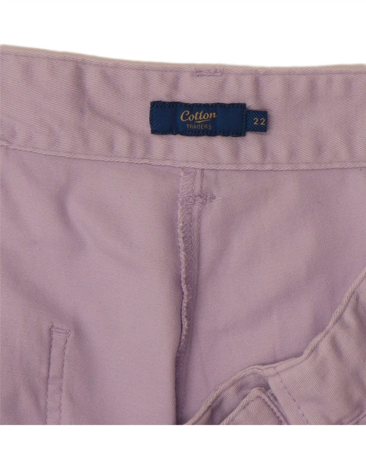 COTTON TRADERS Pantalones chinos rectos para mujer UK 22 3XL W40 L30 Púrpura