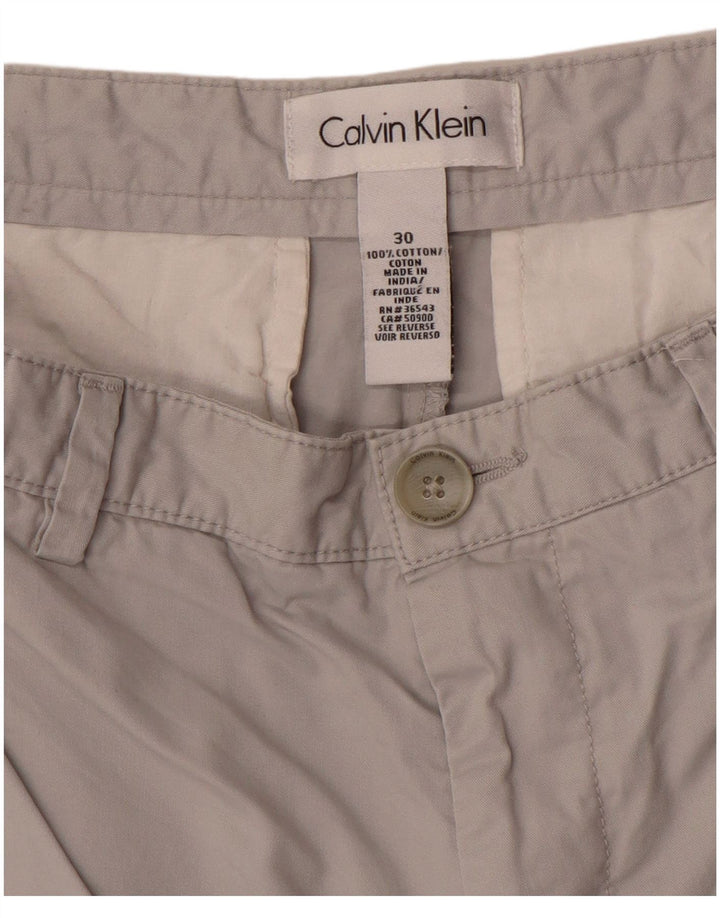 Pantalones cortos chinos Calvin Klein para hombre W30 Algodón gris medio