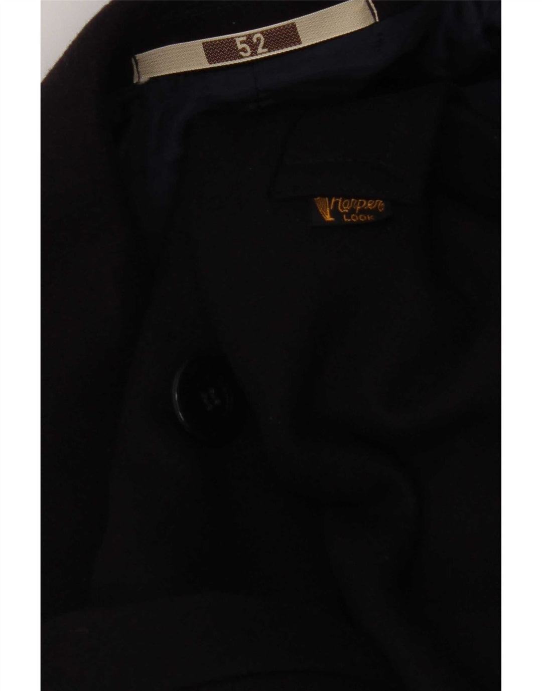 Vintage hombre guisante abrigo IT 52 XL azul marino viscosa