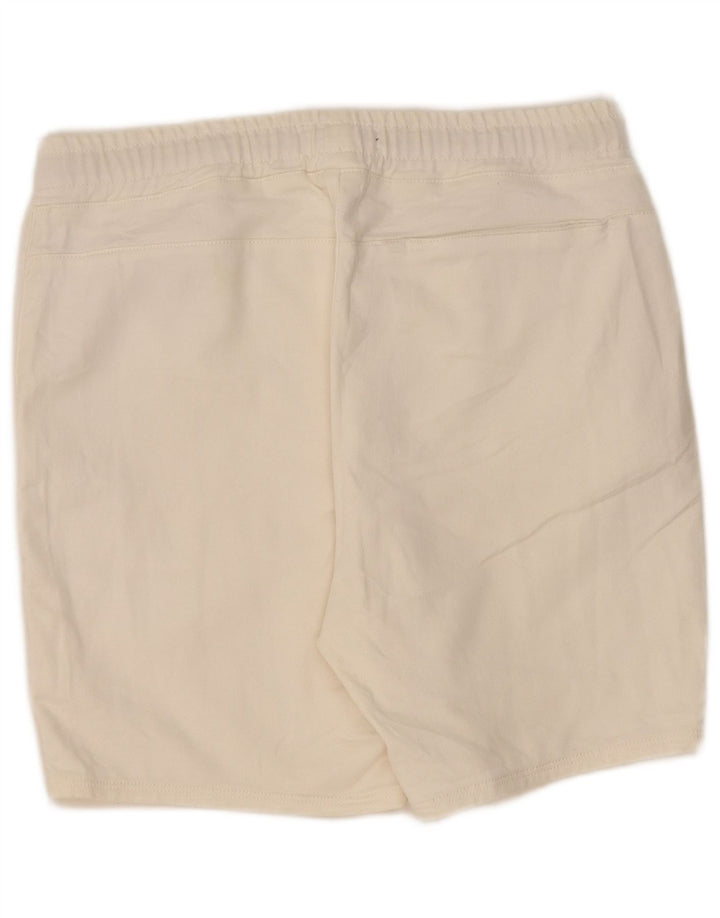 Zara Hombre Pantalones Cortos Deportivos Grande Algodón Blanco Roto