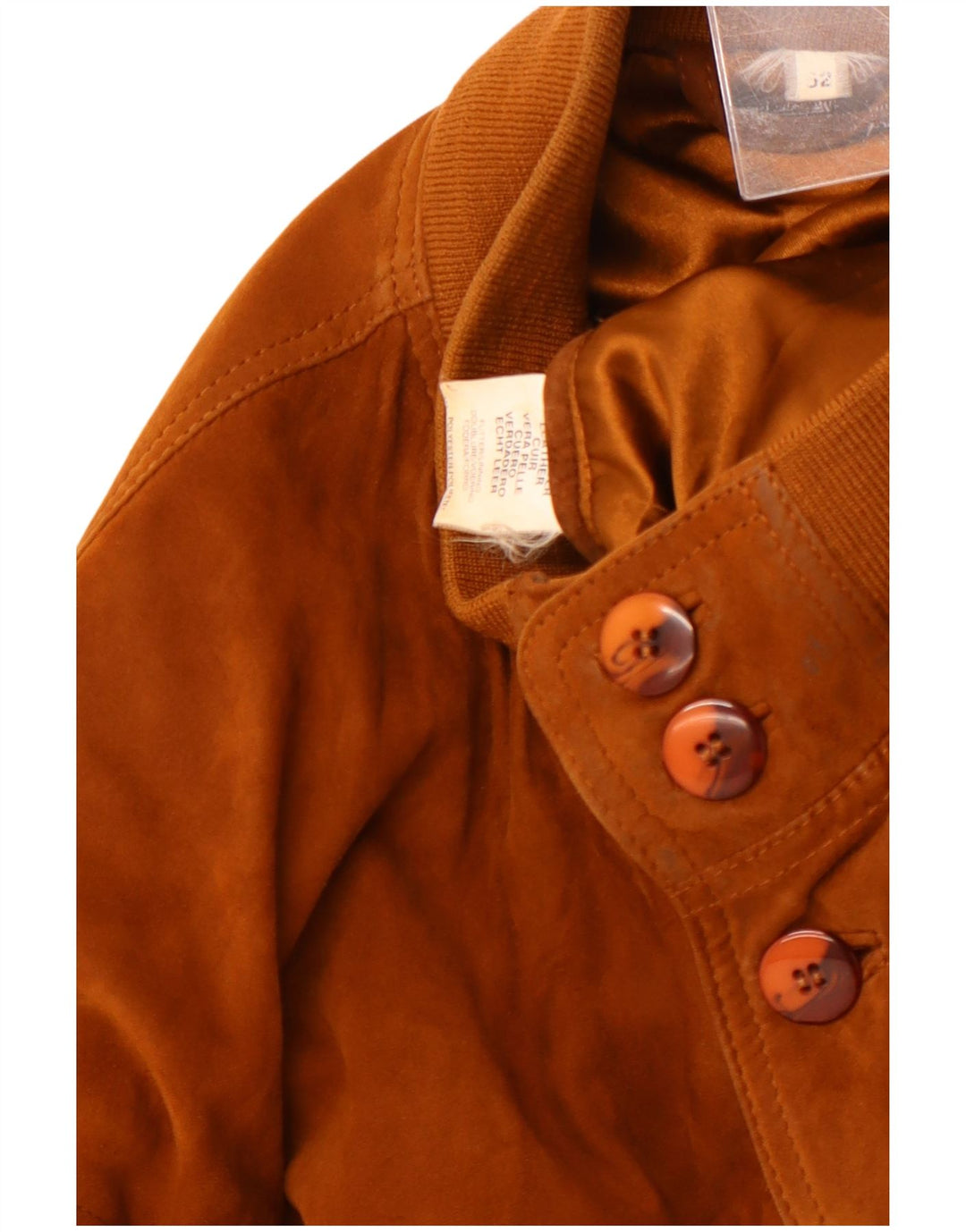 VINTAGE Chaqueta bomber de ante para hombre EU 52 XL Cuero beige