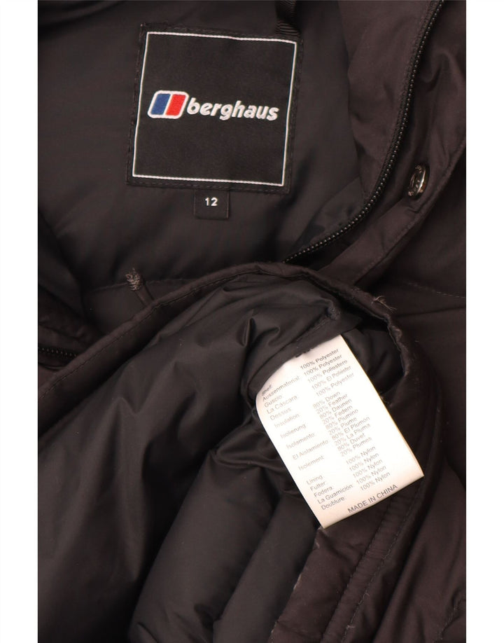Berghaus Abrigo acolchado con capucha para mujer UK 40 Mediano Poliéster negro