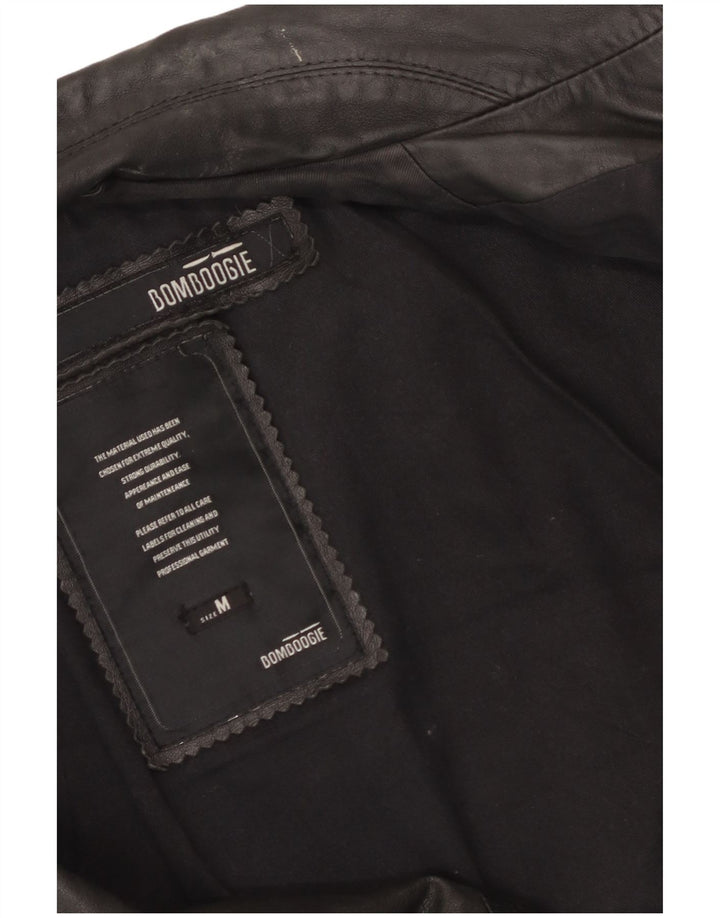 Bomboogie Chaqueta motera de cuero para mujer UK 44 Mediana Negro