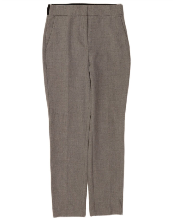 Zara Mujer Pantalón De Traje Slim Small W26 L28 Poliéster Gris