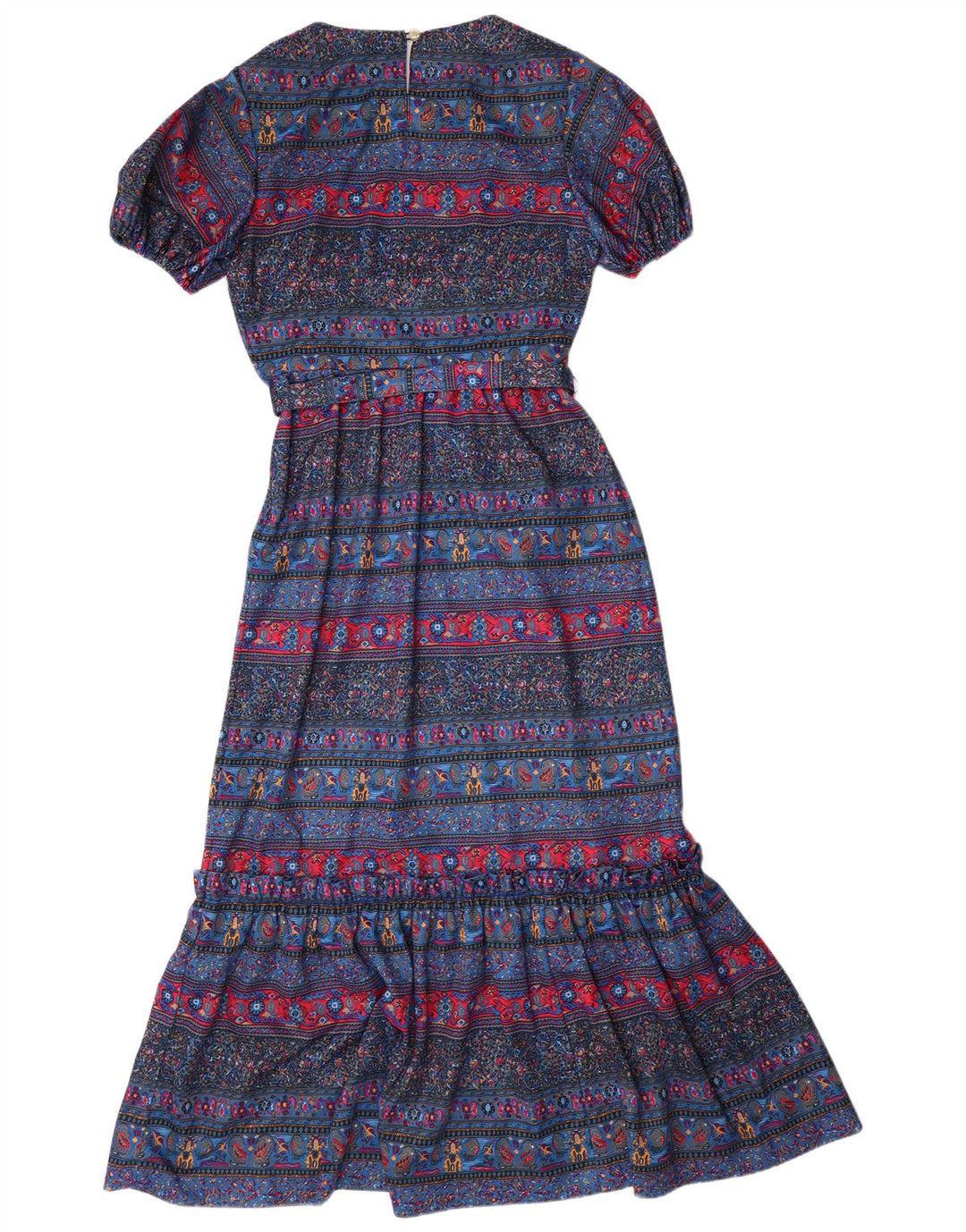 VINTAGE Mujer Maxi Vestido Reino Unido 12 Medio Multicolor Paisley