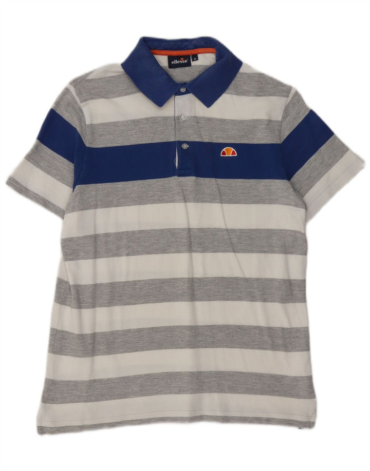 ELLESSE Polo Rugby Hombre Rayas Gris Medio
