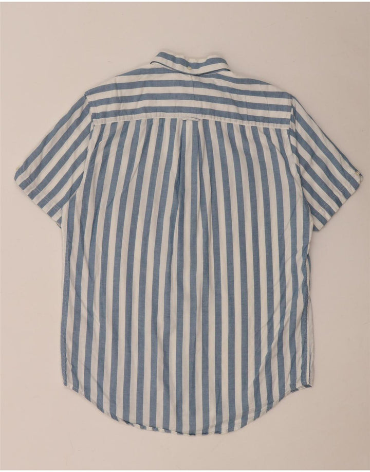 Ben Sherman Camisa de manga corta para hombre de algodón a rayas azul medio